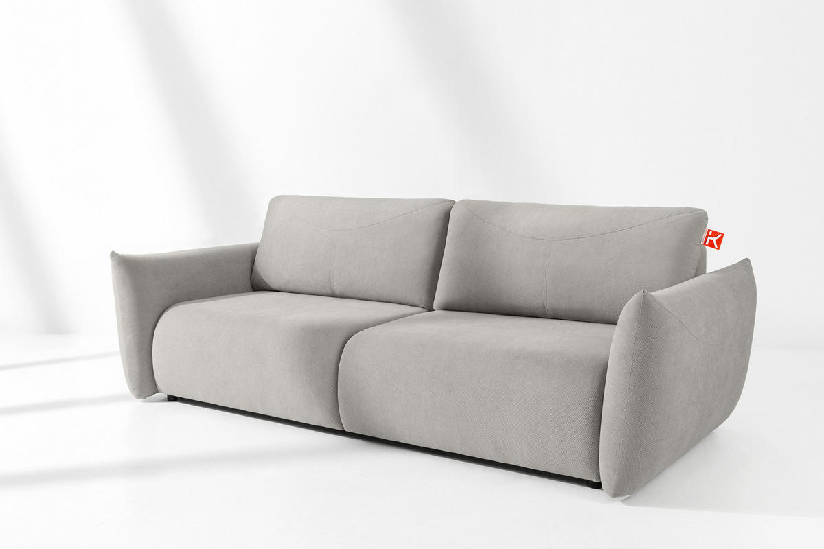 3-SITZER-SOFA LAVIS, Grau - Grau, Holz/Textil (242/87/111cm) - KONSIMO®