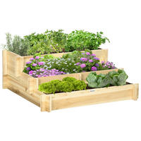 HOCHBEET DE-05374 3-stufig, 5 Pflanzfächer Natur - Naturfarben, Holz (93/35/93cm) - ComfortXL