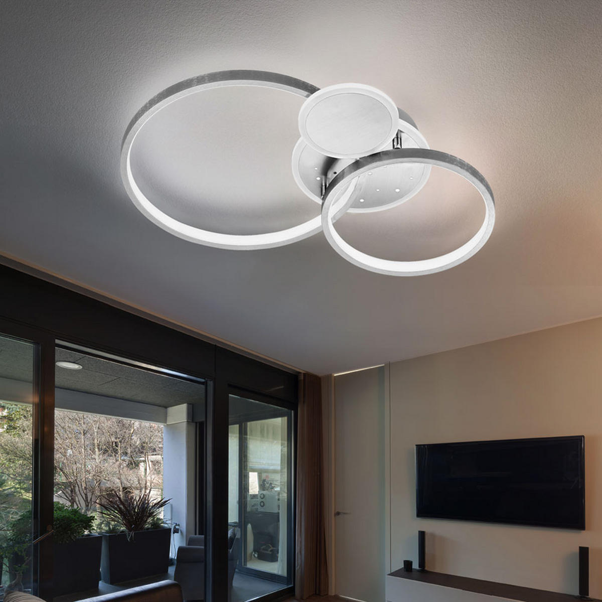 LED DECKENLEUCHTE Metall Silber - Silberfarben, Metall (54/38/9cm) - Wofi