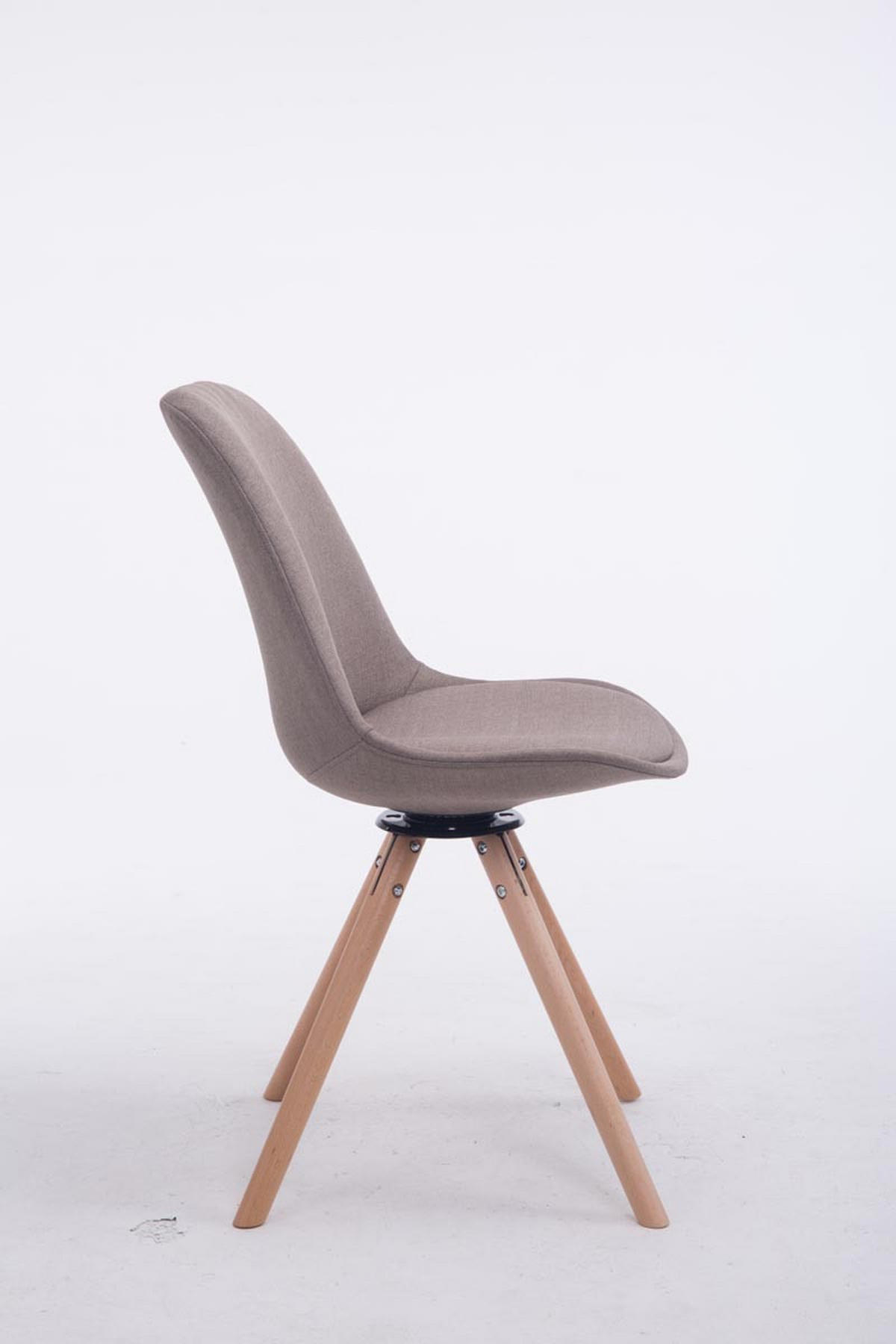 BESUCHERSTUHL Stoff taupe - Taupe/Eukalyptusholzfarben, Holz/Textil (48/84/56cm) - CLP