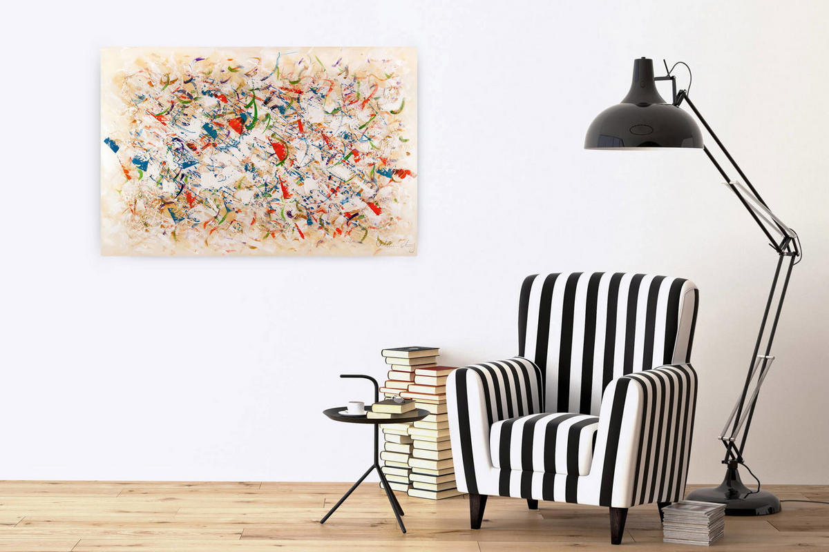 ACRYLBILD HANDGEMALT 120/80 cm - Beige/Multicolor, Holz/Textil (120/80cm) - KUNSTLOFT
