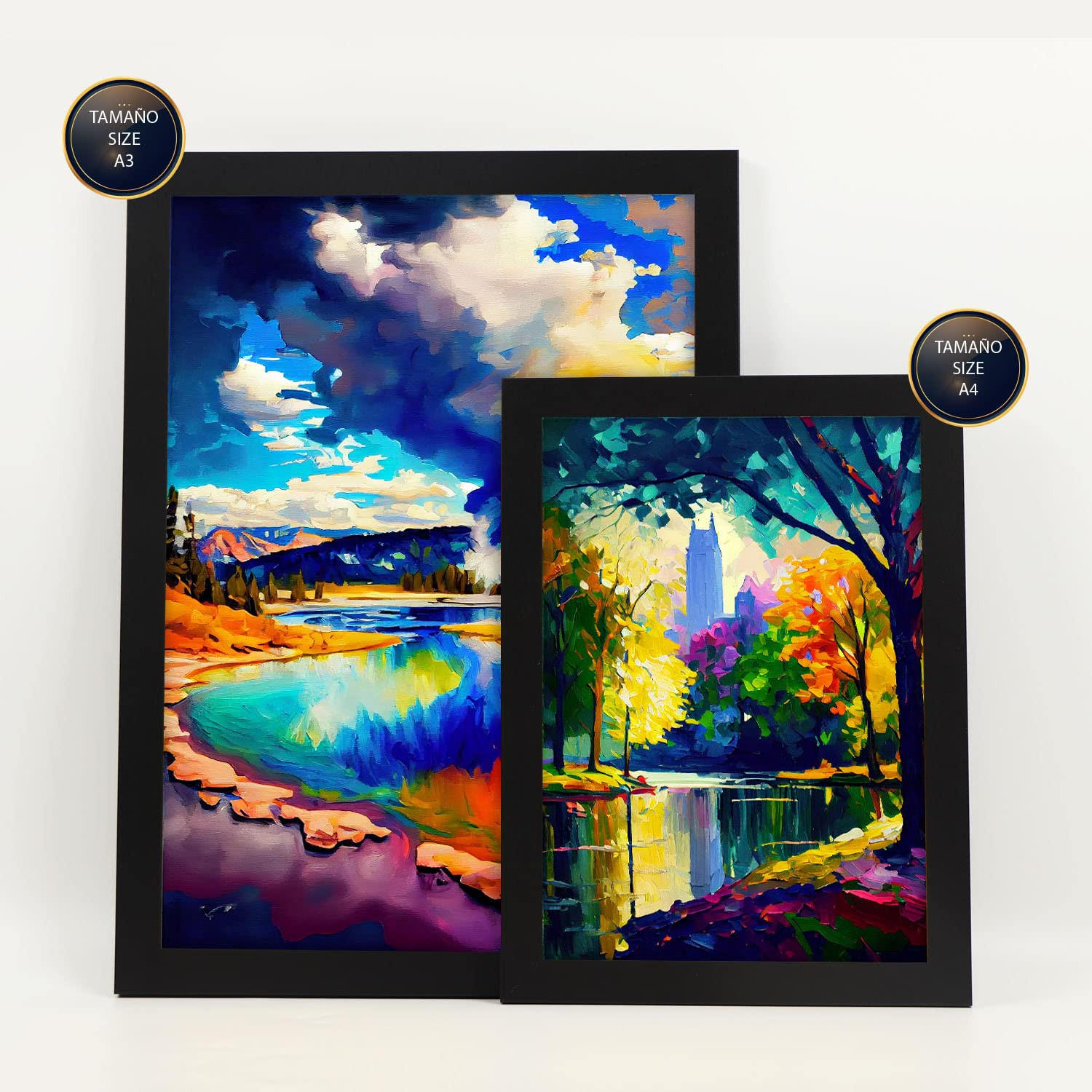 POSTER Set Mit 6 Wolken Im Ölgemälde Stil A3 & A4 Rahmenlos - Klar, Papier (29/3cm) - Nacnic