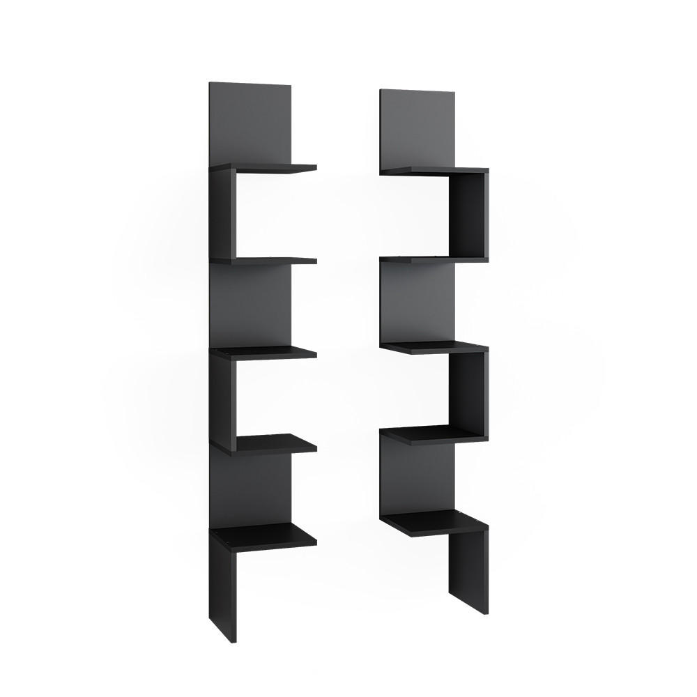 ECKREGAL Paolo Schwarz 28 x 175.4 cm 2er Set - Schwarz, Holzwerkstoff (28/175.4/28cm) - Vicco