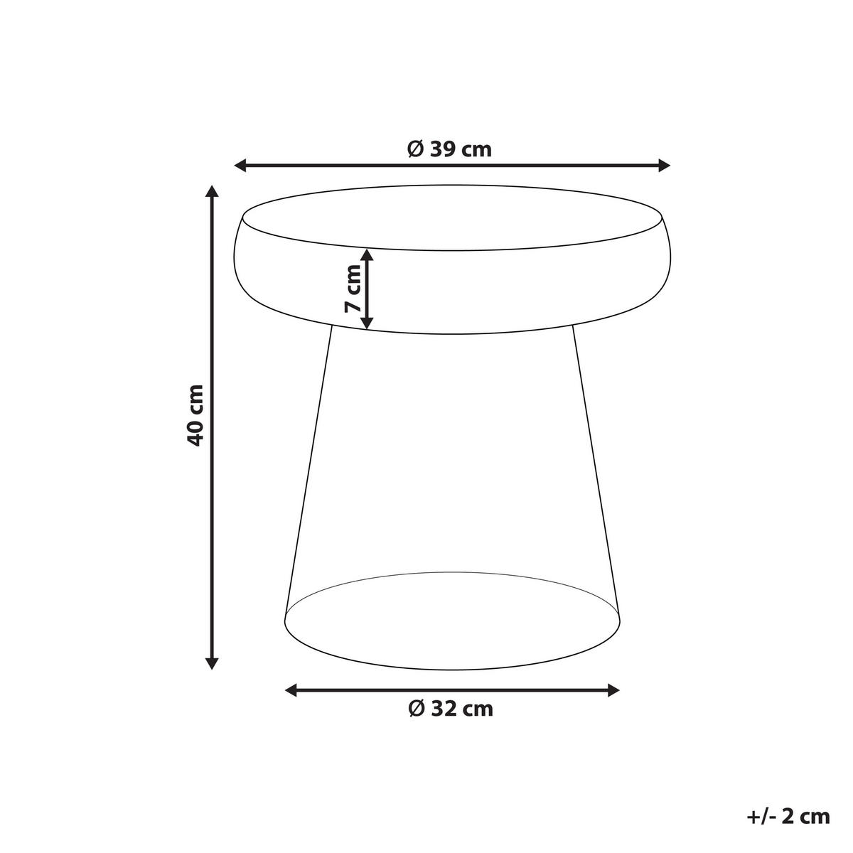 BEISTELLTISCH Glas transparent rund 39 cm Caldera - Transparent, Glas (39/39/40cm) - Beliani