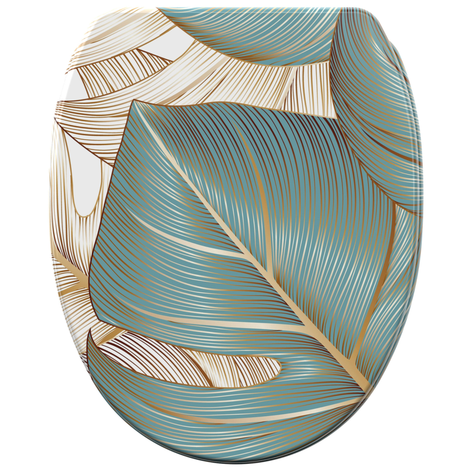 WC-SITZ mit Absenkautomatik & Top Fix Beautiful - Blau, Holzwerkstoff (37.7/5.5/48cm) - Sanilo