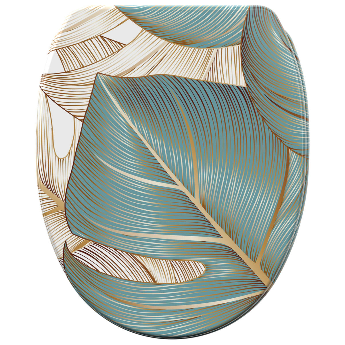 WC-SITZ mit Absenkautomatik & Top Fix Beautiful - Blau, Holzwerkstoff (37.7/5.5/48cm) - Sanilo