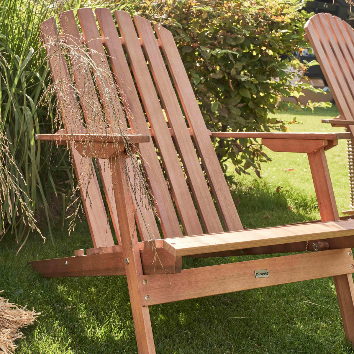 KLAPPSESSEL 2-tlg., Braun - Eichefarben, Holz (84/95/59cm) - Oviala