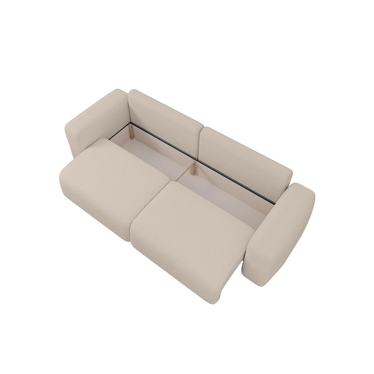 SOFA TALW mit Schlaffunktion, Beige - Ecru, Textil (255/85/105cm) - Fedve