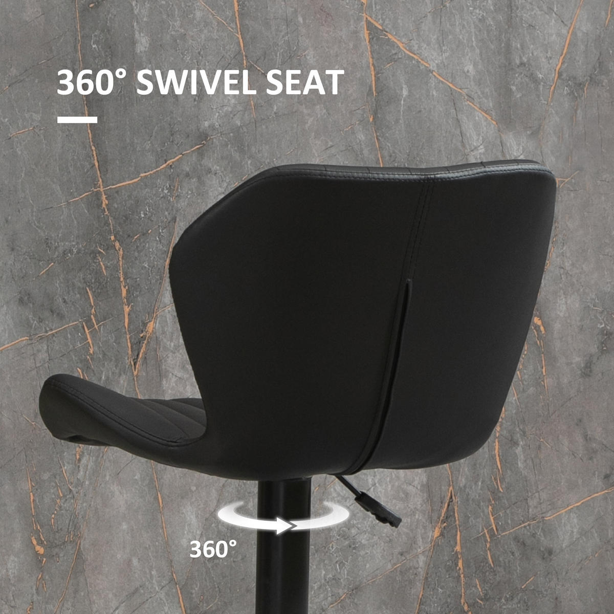 BAROVÁ ŽIDLE Umělá kůže Pěna Černá - černá, plast (55.5/110/48.5cm) - HOMCOM