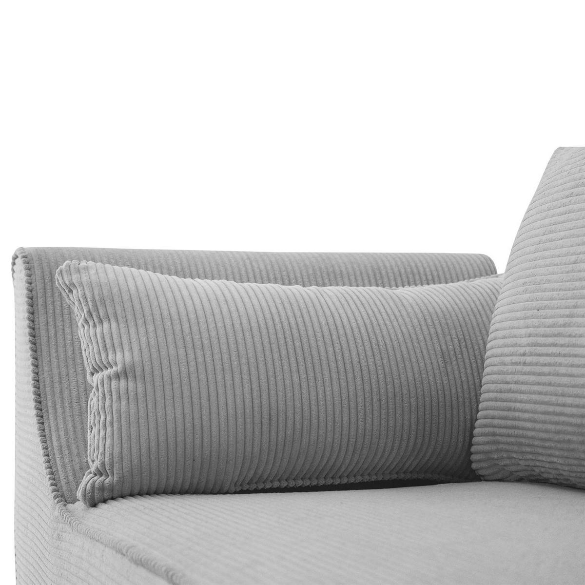 SOFA ASPEN Zweisitzer mit Schlaffunktion, Anafi 02 - Hellgrau, Textil (267/94/95cm) - Lookway
