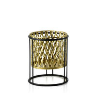 BLUMENTOPF Swen Schwarz 20 cm Metall - Goldfarben/Schwarz, Metall (15/20cm) - Mondex