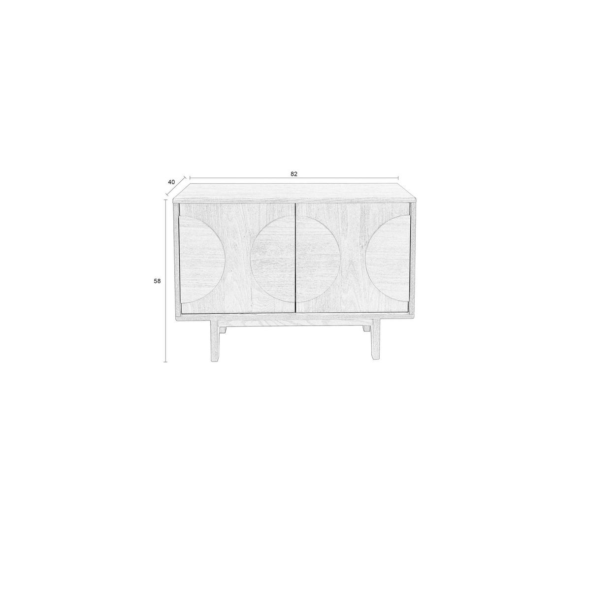 SIDEBOARD Groove mit 2 Türen Eichenholz Natur - Naturfarben, Holzwerkstoff (82/58/40cm) - Zuiver