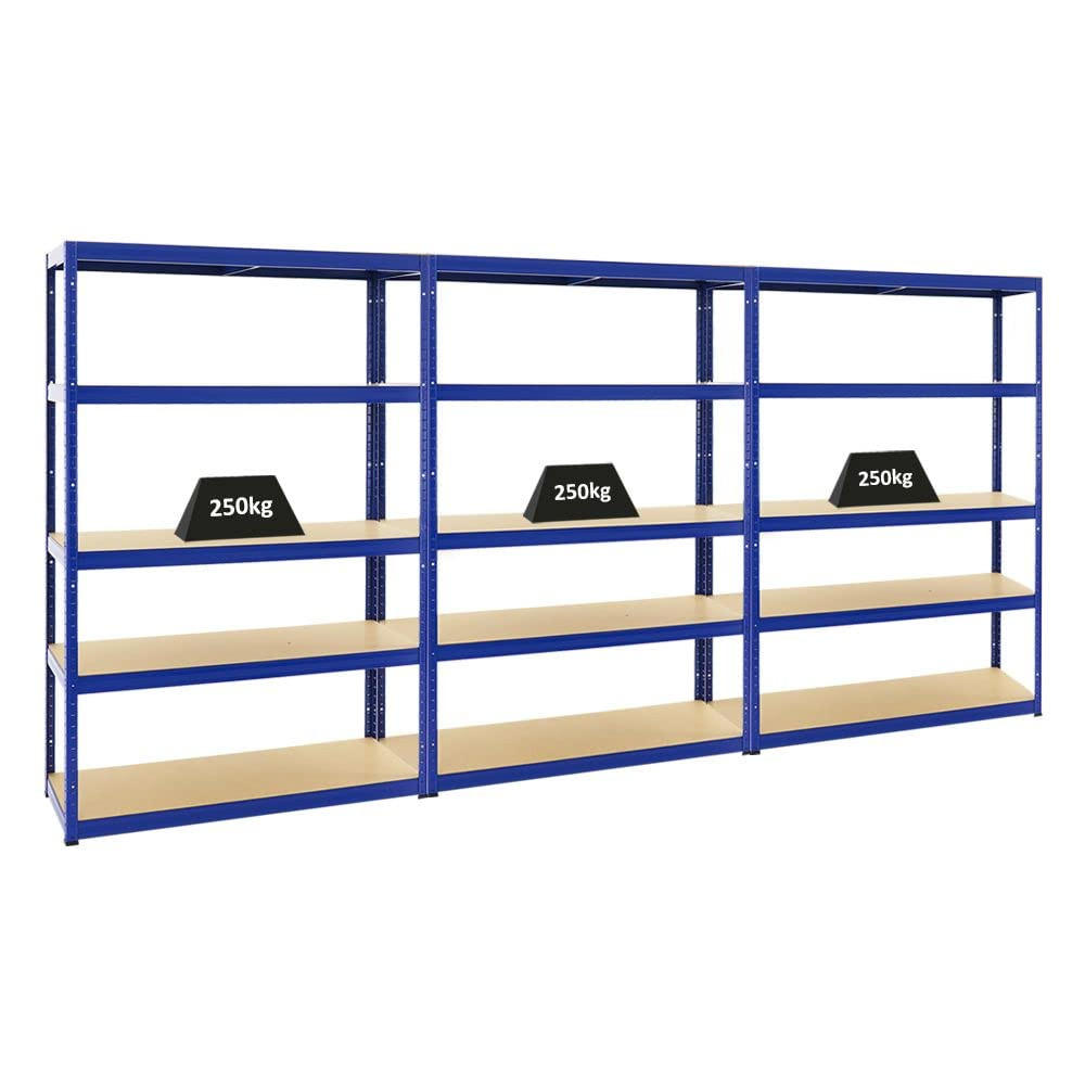 SCHWERLASTREGAL Big Elephant S 3er-Set mit 3x 180x120x45 cm Fachlast 250 kg Blau - Blau, Metall (360/180/45cm) - PROREGAL