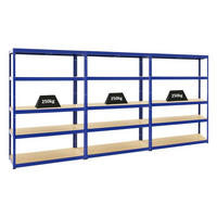SCHWERLASTREGAL Big Elephant S 3er-Set mit 3x 180x120x45 cm Fachlast 250 kg Blau - Blau, Metall (360/180/45cm) - PROREGAL
