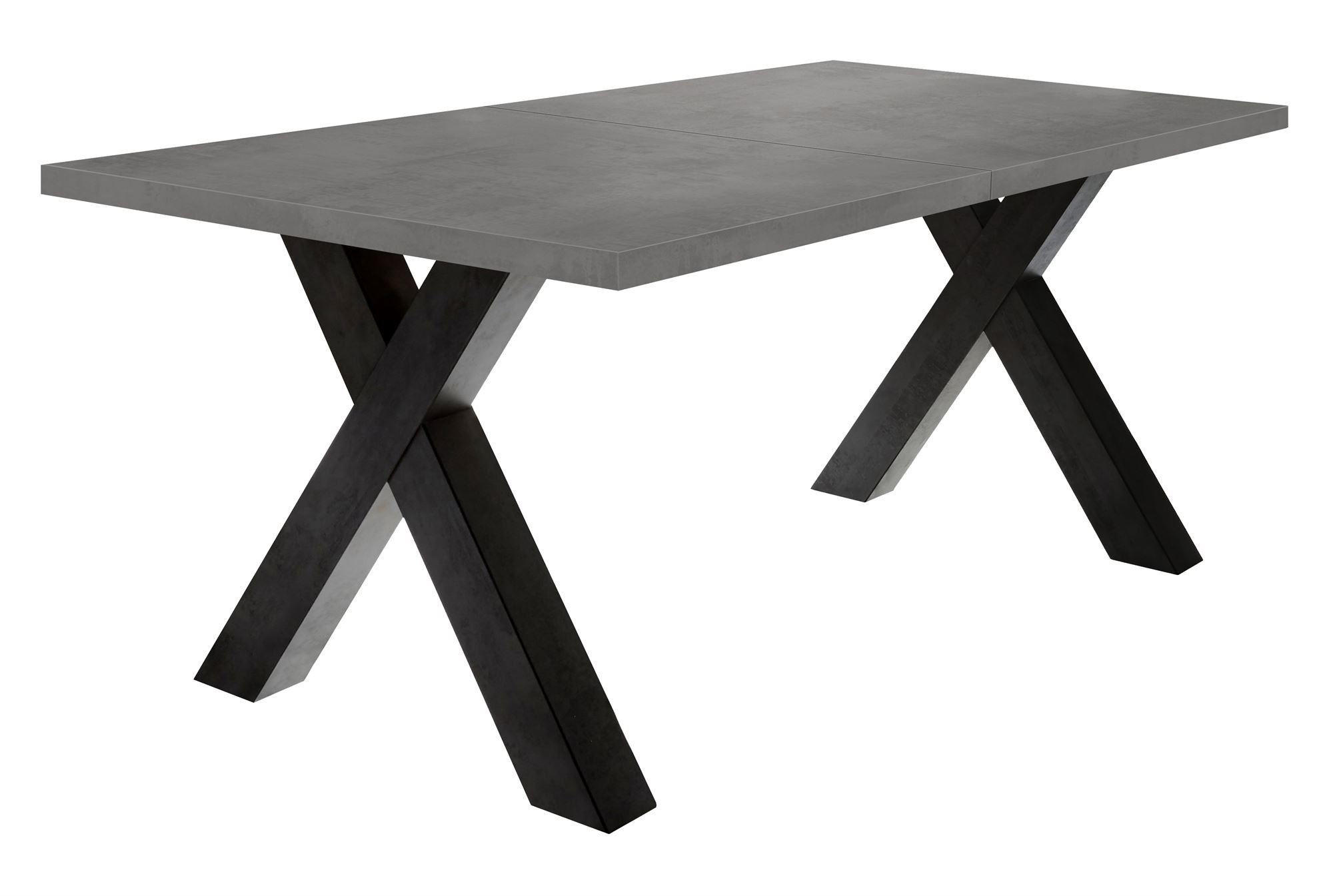 ESSTISCH ausziehbar Eike 7 140 x 90 x 75 Esszimmertisch Schwarzstahl/Graphit - Grau, Holz (140/90/75cm) - 58aufmkessel