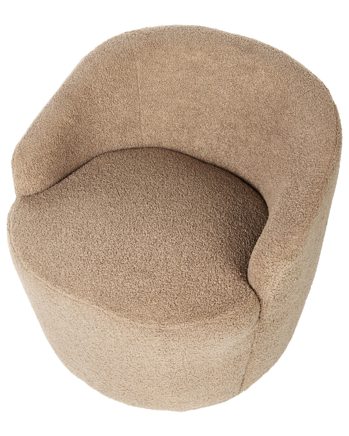 DREHSESSEL Taupe Davik - Taupe/Schwarz, Textil (62/67/63cm) - Beliani