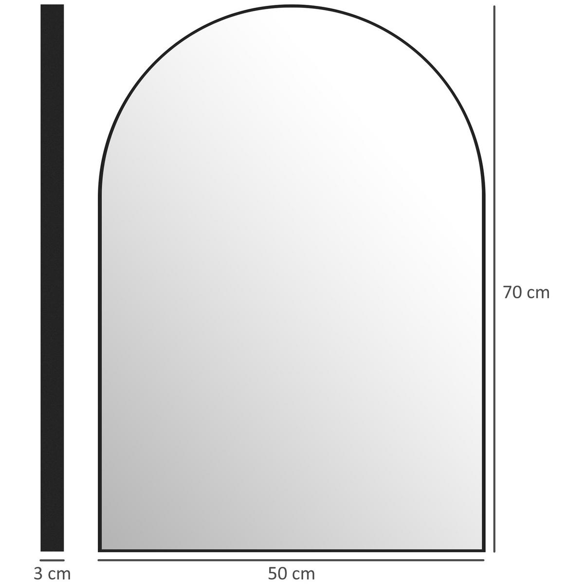 BADEZIMMERSPIEGEL Schwarz - Schwarz, Glas (50/70/3cm)
