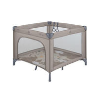LAUFSTALL Enjoy beige 100 x 100 cm, Reißverschluss, klappbar, Tasche, Babyreisebett - Beige, Metall (100/77/100cm) - Kikka boo