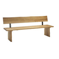 SITZBANK mit Rückenlehne Damita 220 x 51 x 87 Massivholz Wildeiche - Braun, Holz (220/87/51cm) - 58aufmkessel