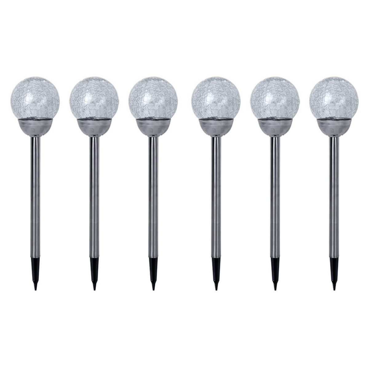 LED AUSSENLEUCHTE Solarlampe Edelstahl Silber - Silberfarben, Glas (12/12/56cm)