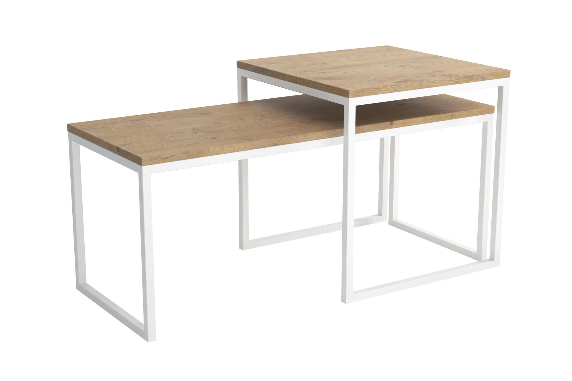 COUCHTISCH TONY Beige, Weiß 50x50x50 cm - Beige/Weiß, Holzwerkstoff (50/50/50cm) - FURNLUX