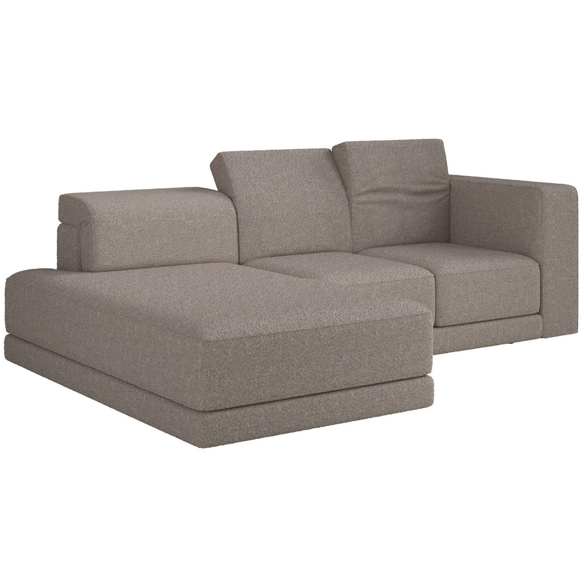 ECKSOFA Novals L-Form, 4-Sitzer, links 278 cm - Taupe/Schwarz, Holz/Kunststoff (278/168cm) - Selsey