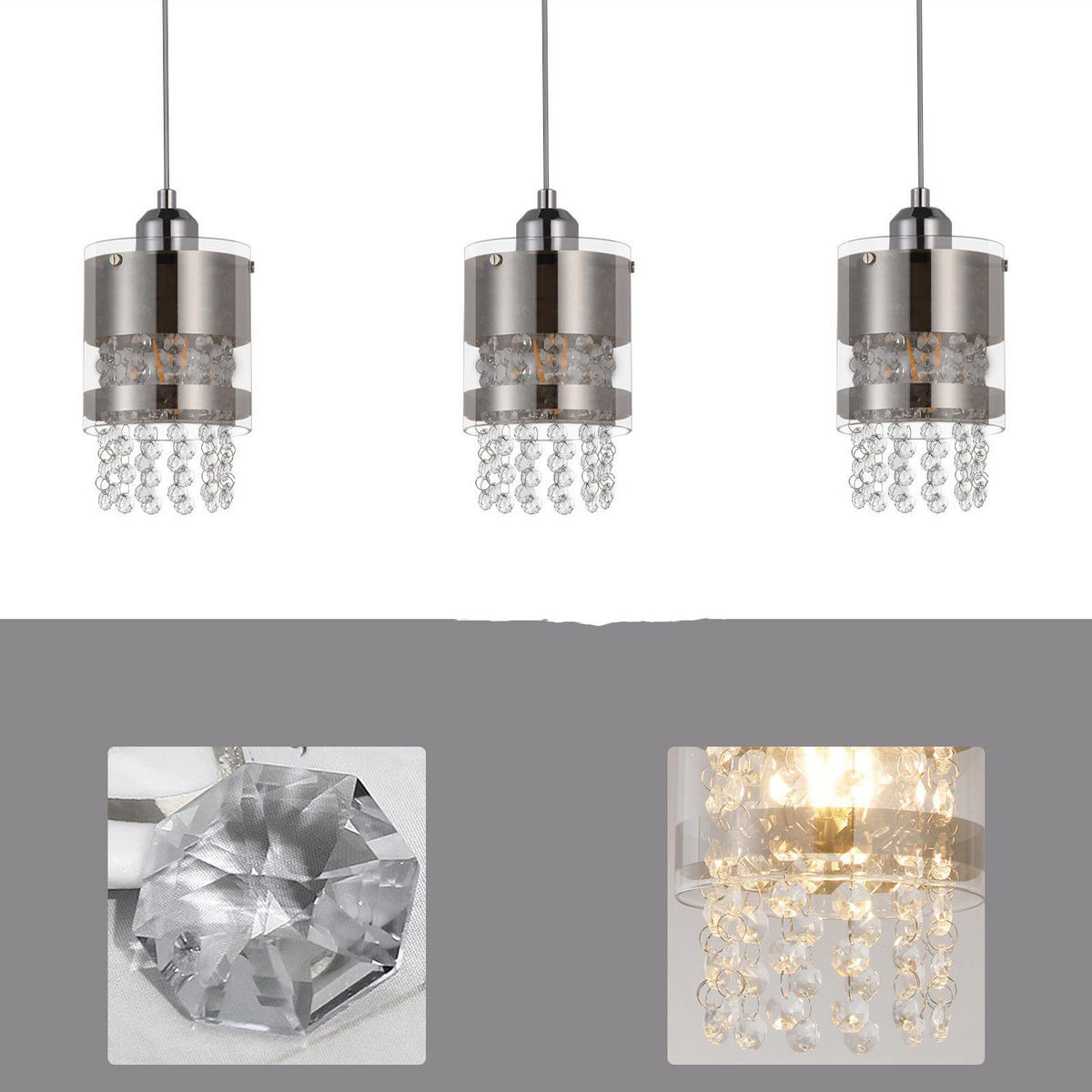 PENDELLEUCHTE Calista 60/11.5/13 cm - Silberfarben, Metall (60/11.5/13cm) - ZMH