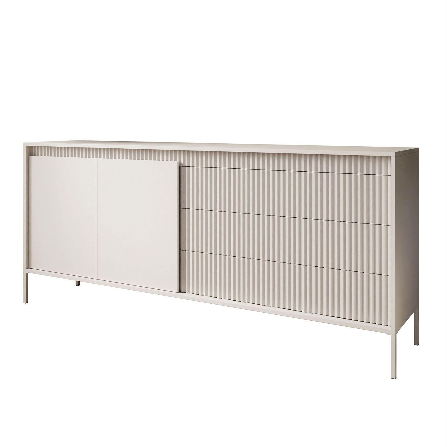SIDEBOARD YASUMI 187 2D3S mit Schubladen - Beige, Holzwerkstoff (187.1/81.4/39.5cm) - Lookway