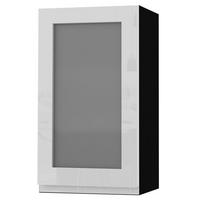 HÄNGESCHRANK Florence W2S/40 Schwarz / RAL 9003 signalweiß HG 40 / 32,5 / 72cm - Türanschlag rechts - Weiß Hochglanz/Schwarz, Holz/Holzwerkstoff (40/72/32.5cm) - Feldmann-Wohnen