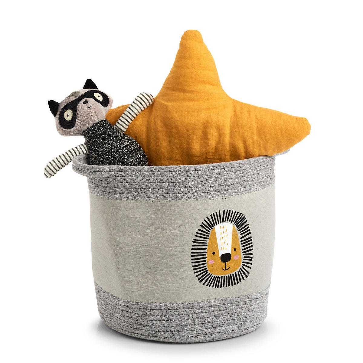 AUFBEWAHRUNGSKORB Löwe - Grau - Ø 30cm - Grau, Textil (30/30cm) - Zeller Present