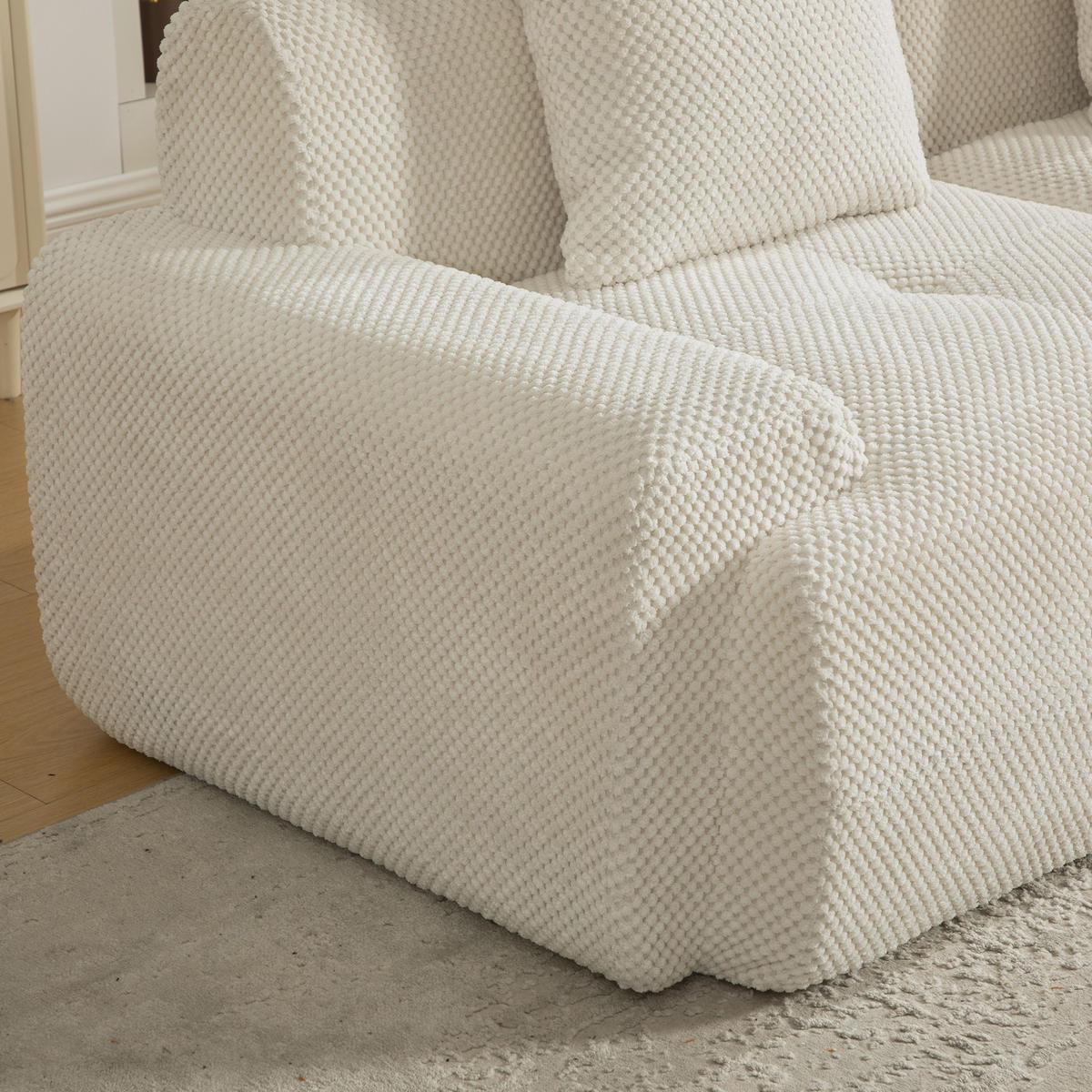 2-SITZER-SOFA DE-35102 mit Chenille-Bezug Beige - Beige, Textil (89/75/190cm) - ComfortXL