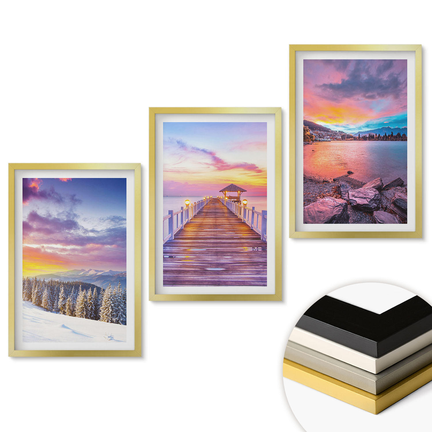 ArtPrintCave Wandbilder Gold 40x60 cm