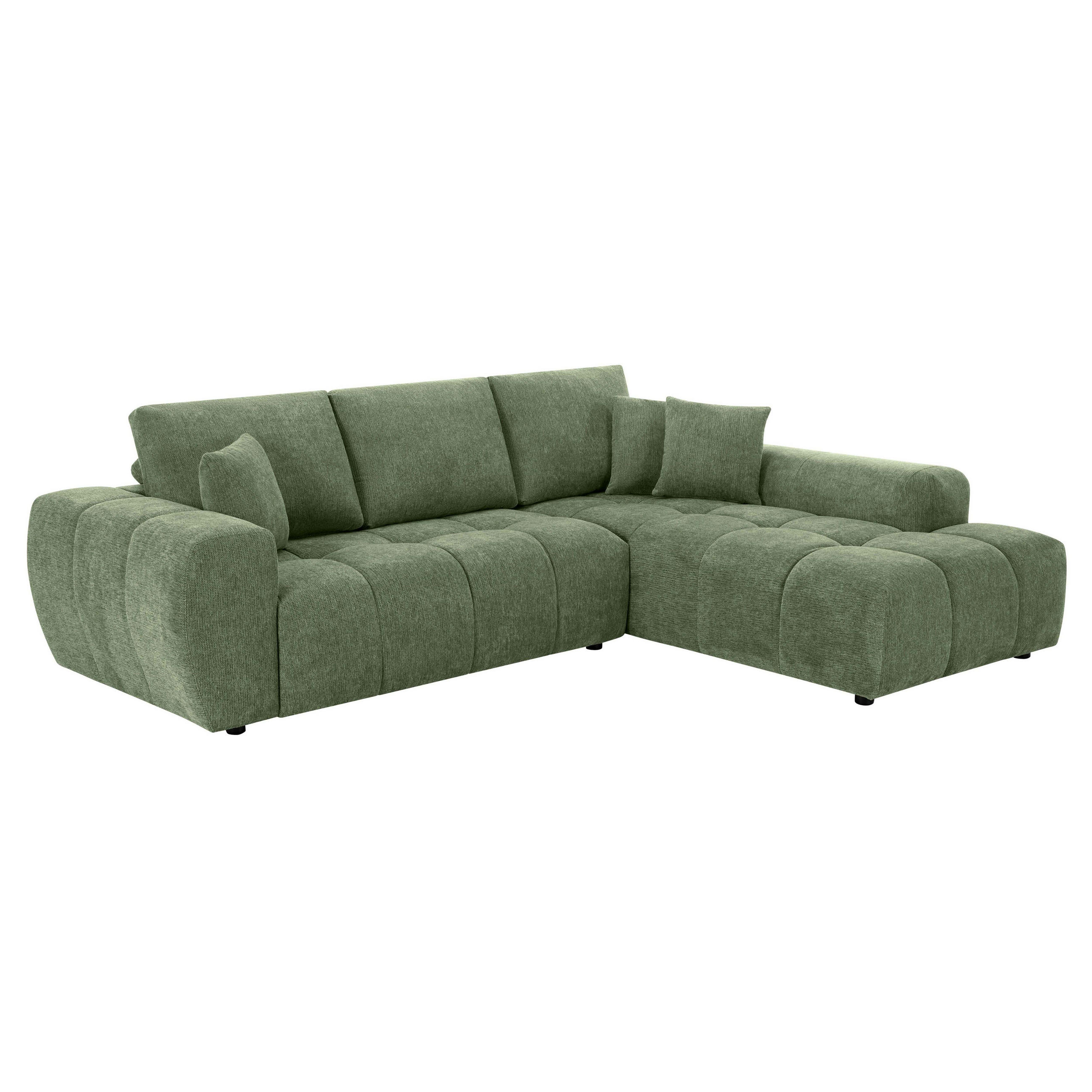 SOFA 3-Sitzer, Grün - Grün, Holz/Textil (270/205cm) - Oviala