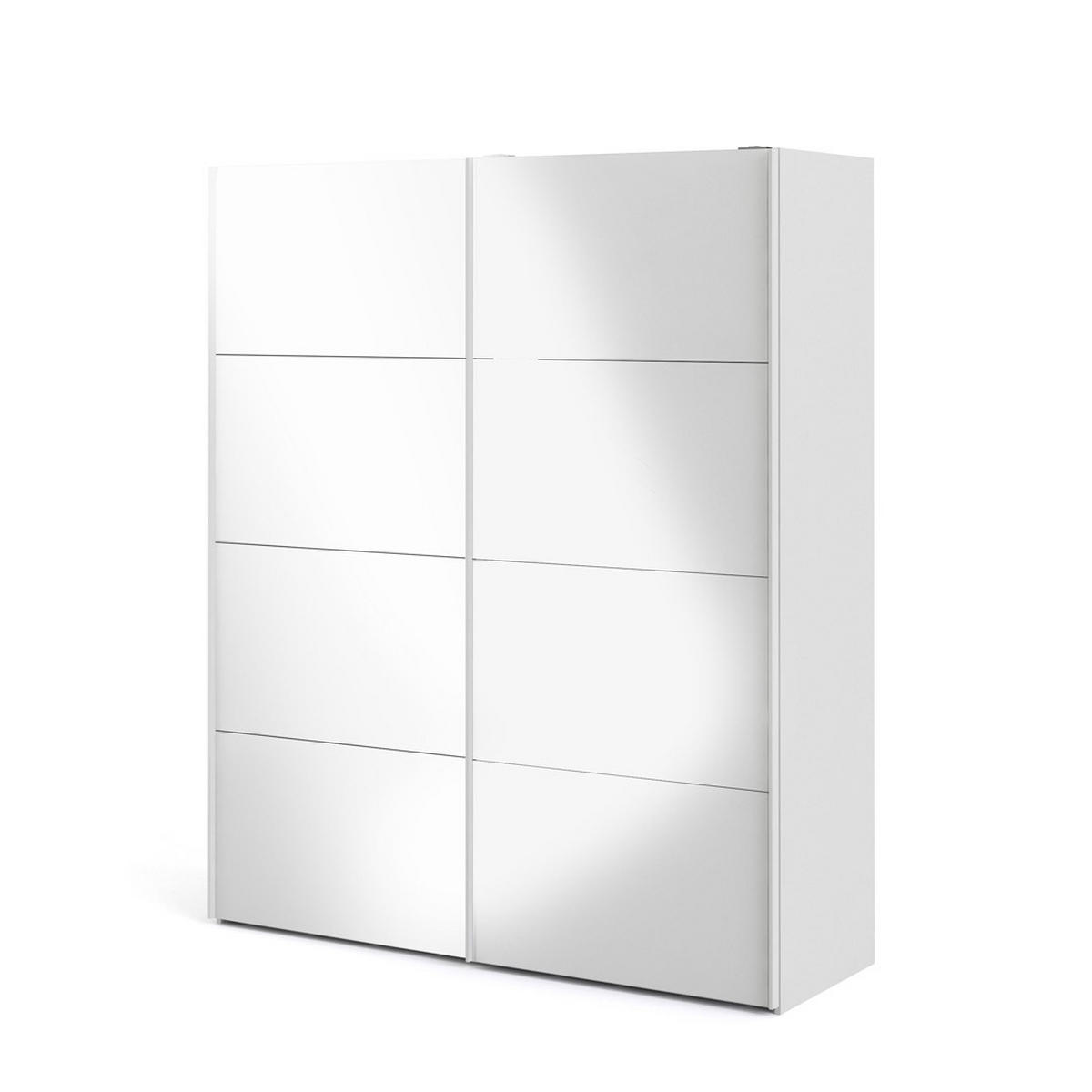 SCHWEBETÜRENSCHRANK weiß hochglanz - Weiß, Holzwerkstoff (183/221/61cm) - ebuy24