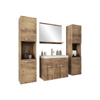 BADMÖBEL-SET Montreal XL - Braun, Holzwerkstoff (30/132/30cm) - MIRJAN24