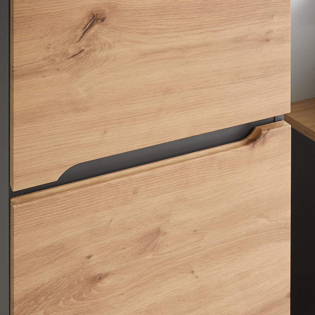 HOCHSCHRANK Memphis Artisan Eiche/Grau - Eiche Artisan, Holzwerkstoff (40/195/31cm) - Mömax