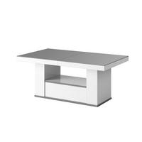 COUCHTISCH rechteckig Grau Hochglanz - Weiß Hochglanz 120/75/54 cm - Weiß Hochglanz/Grau, Holzwerkstoff (75/120/54cm) - designimpex