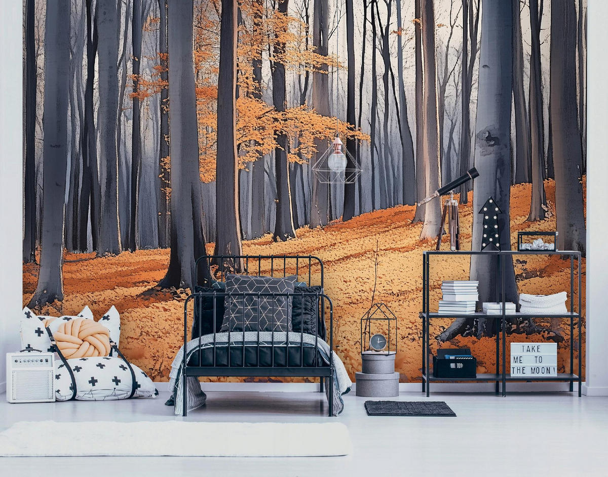 FOTOTAPETE Wald Bäume Natur Vlies Tapete Wohnzimmer 250x175 - Multicolor, Papier (250/175cm) - Wallarena