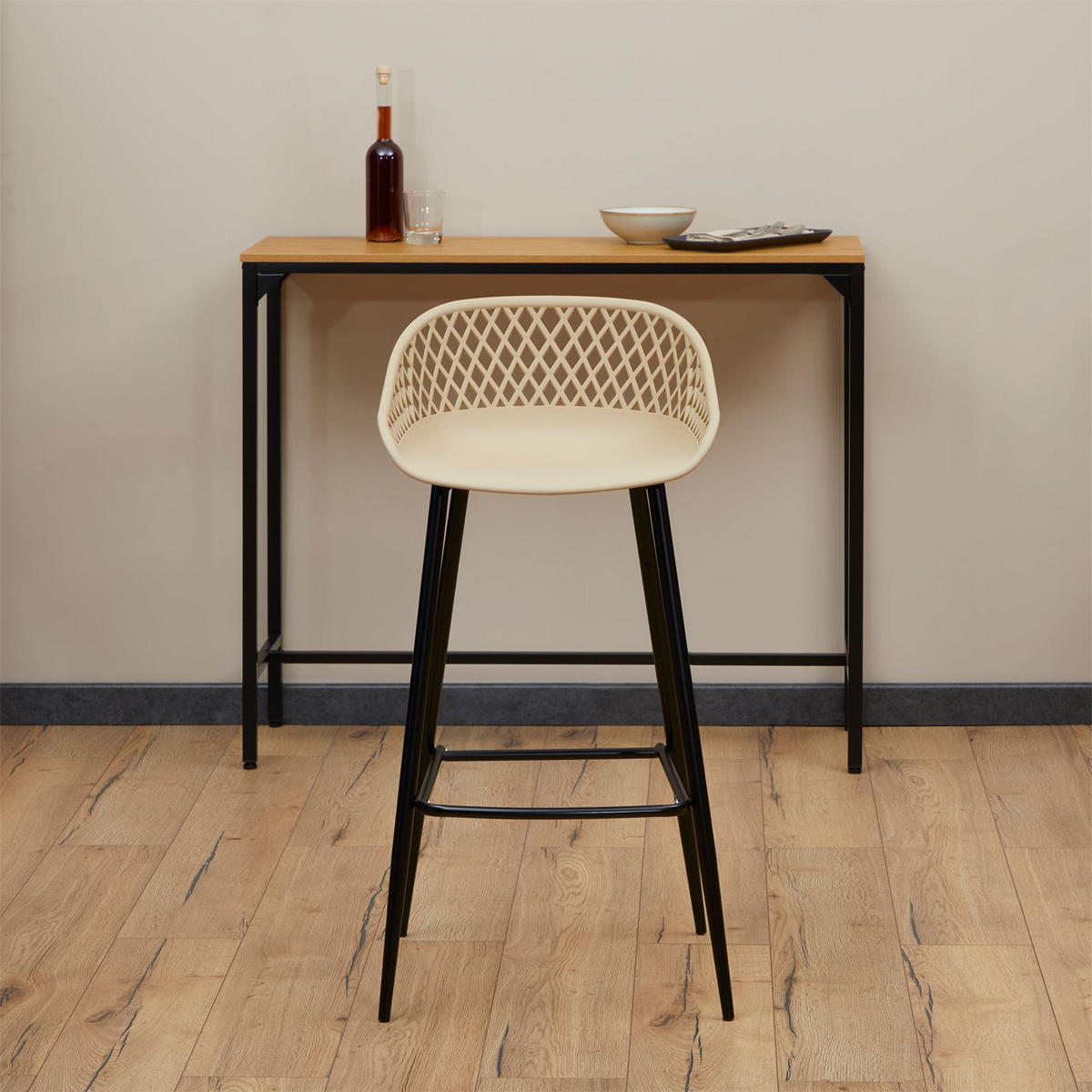 BARHOCKER IREK 2er-Set beige - Beige, Textil (47/99/49cm) - IDIMEX