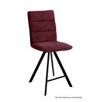 THEKENSTUHL (4er-Set) Deliane 47x109x60 Schwarz/Marsala - Brombeere/Schwarz, Kunststoff (60/109/47cm) - 58aufmkessel