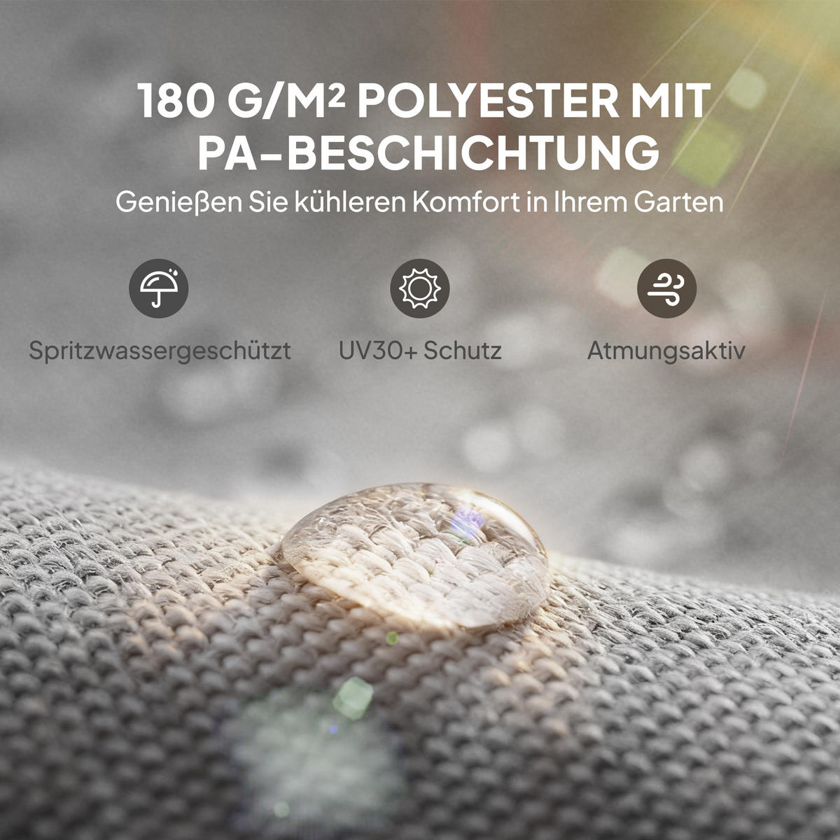 ERSATZDACH Polyester Hellgrau - Hellgrau, Textil (122/1/488cm) - Outsunny