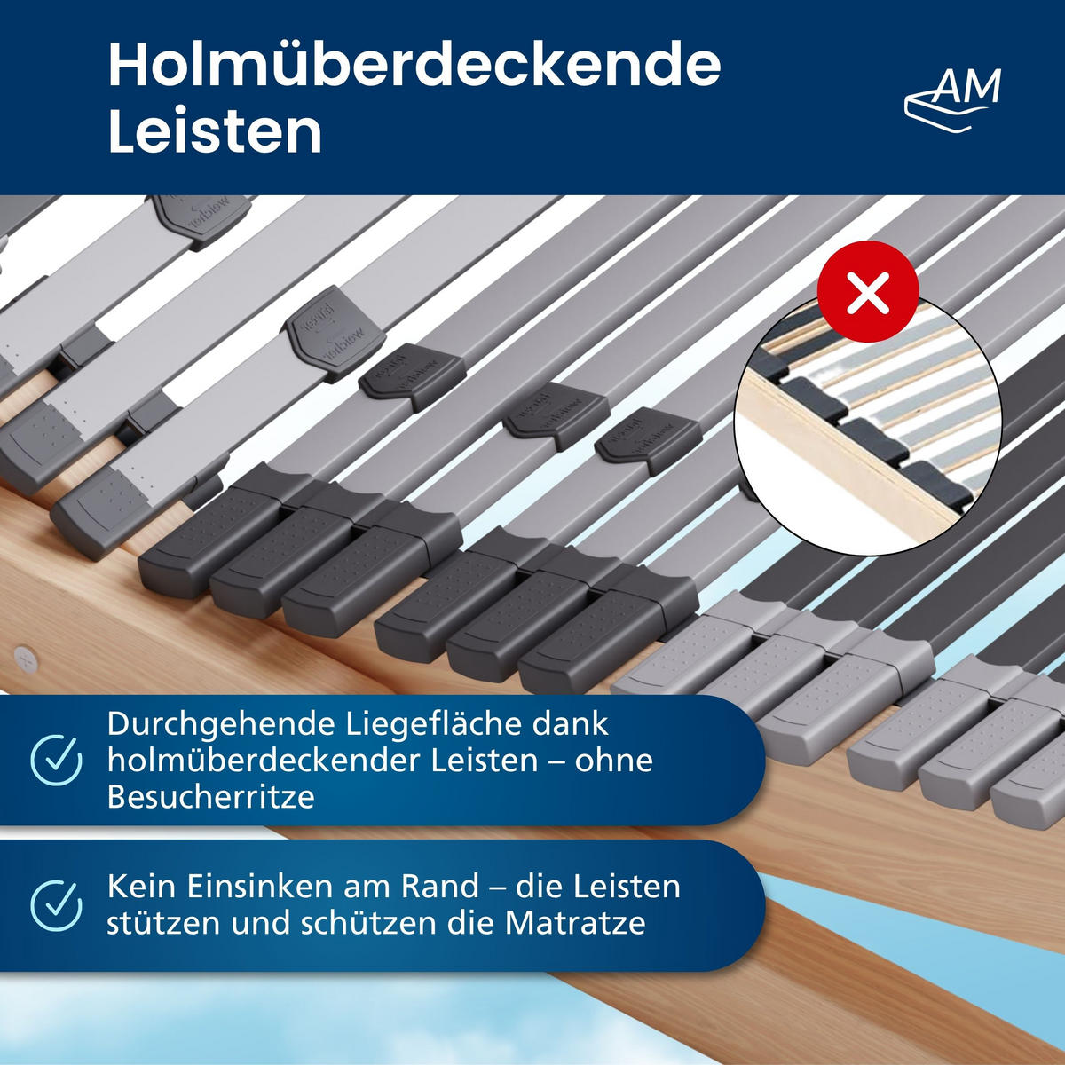 LATTENROST VERSTELLBAR 120/200 cm - Braun, Holz (120/200cm) - AM Qualitätsmatratzen