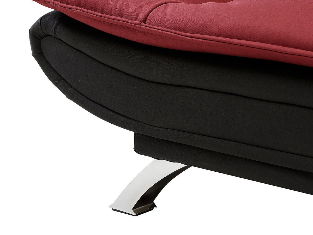 SCHLAFSOFA - 3 Personen - stoff - schwarz, rot Demido - Rot/Schwarz, Textil (176/84/86cm) - Vente-Unique