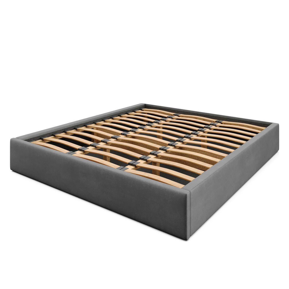 POLSTERBETT 180x200cm Bett mit Stauraum Lattenrost Graphit - Graphitfarben, Holz/Holzwerkstoff (180/200cm) - Muralo