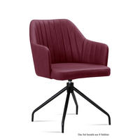 ARMLEHNSTUHL drehbar (8er-Set) Dorena 58x81x60 Schwarz/Marsala - Brombeere/Schwarz, Kunststoff (60/81/58cm) - 58aufmkessel