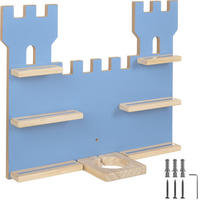 WANDREGAL Mylittlestory Fortress,56 x 15,5 x 43 cm,blau - Blau, Holz (56/43/15.5cm) - tectake