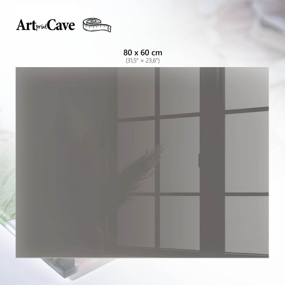 GLASPLATTE 80x60 cm – Dunkelgrau - Beige, Glas (0.4/80/60cm) - ArtPrintCave