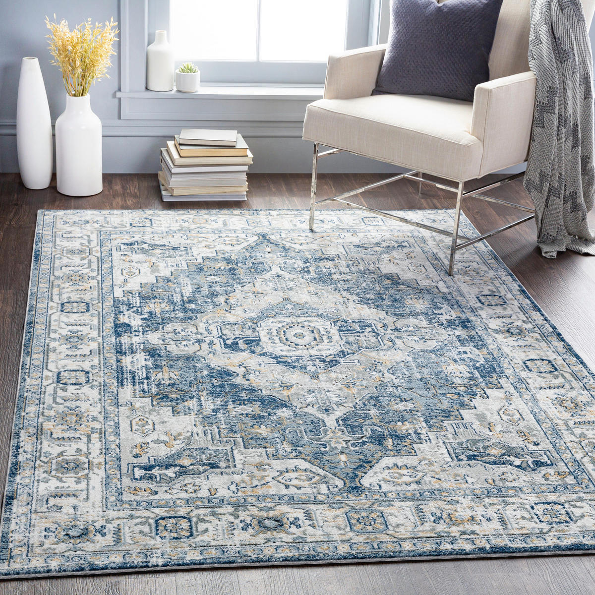 VINTAGE-TEPPICH 200/275 cm Blau - Blau, Naturmaterialien/Textil (200/275cm) - LIVABLISS