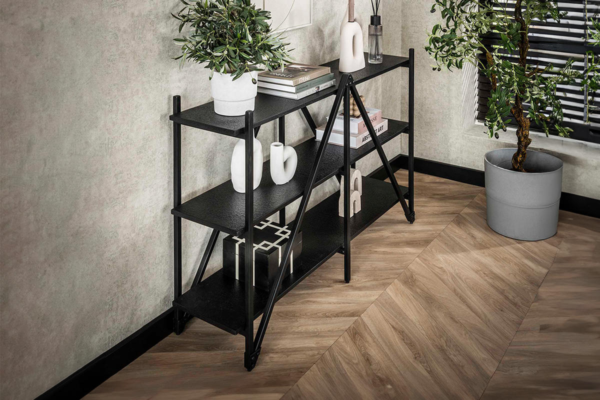 WANDREGAL PEARA Schwarz Holz - Schwarz, Holz (130/85/35cm) - KAWOLA