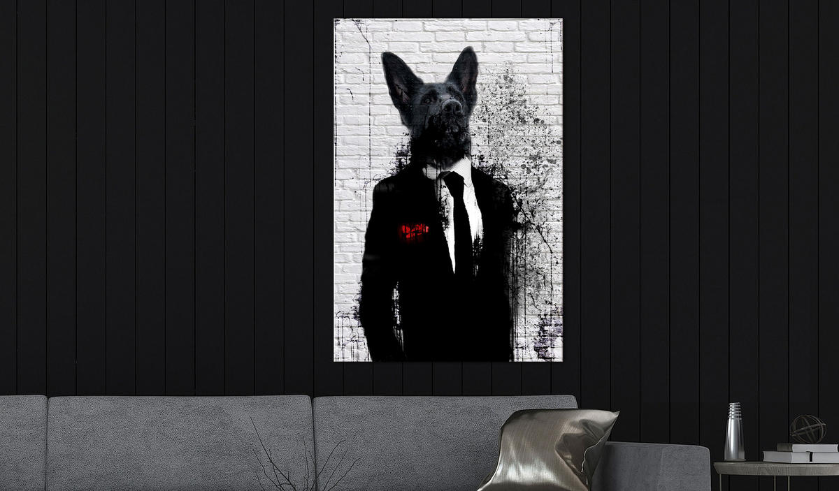 KUNSTDRUCK Schwarz-Weiß 60/90 cm - Rot/Schwarz, Textil (60/90cm) - KUNSTLOFT